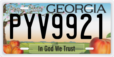 GA license plate PYV9921