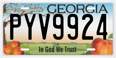 GA license plate PYV9924
