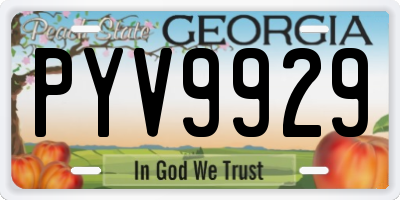 GA license plate PYV9929