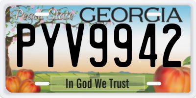 GA license plate PYV9942