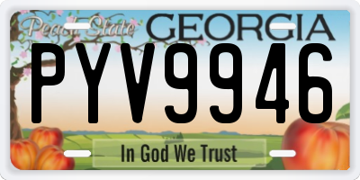 GA license plate PYV9946