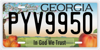 GA license plate PYV9950
