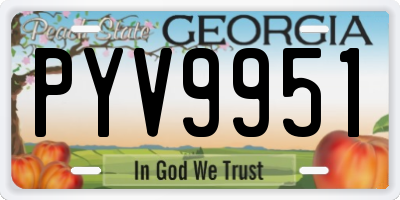 GA license plate PYV9951