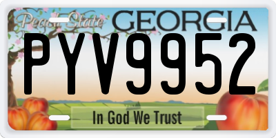 GA license plate PYV9952