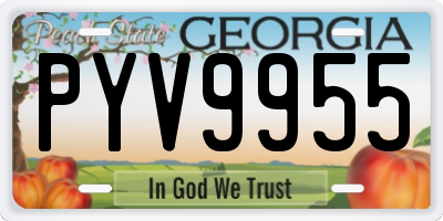 GA license plate PYV9955