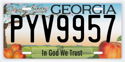 GA license plate PYV9957
