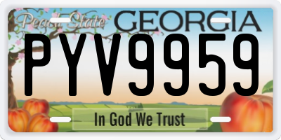 GA license plate PYV9959