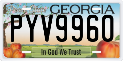 GA license plate PYV9960
