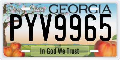 GA license plate PYV9965