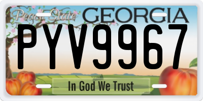 GA license plate PYV9967
