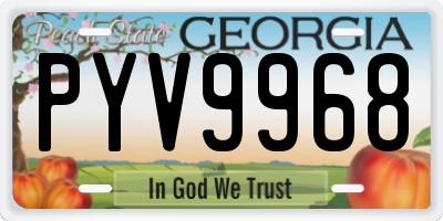 GA license plate PYV9968