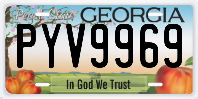 GA license plate PYV9969
