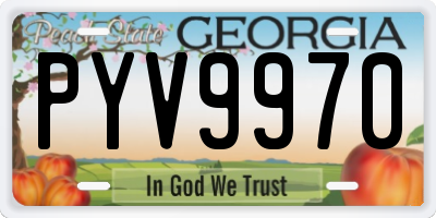 GA license plate PYV9970