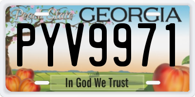 GA license plate PYV9971