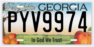 GA license plate PYV9974