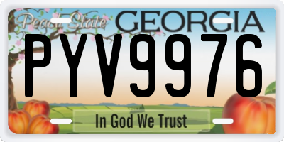 GA license plate PYV9976