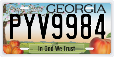 GA license plate PYV9984