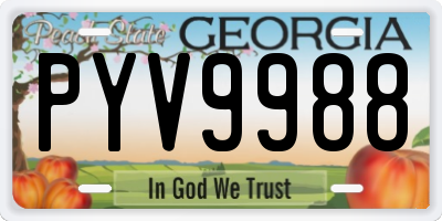 GA license plate PYV9988