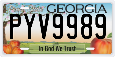 GA license plate PYV9989