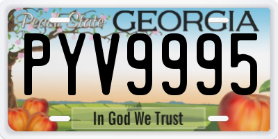 GA license plate PYV9995