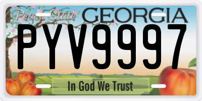 GA license plate PYV9997