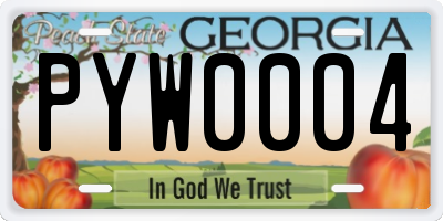 GA license plate PYW0004