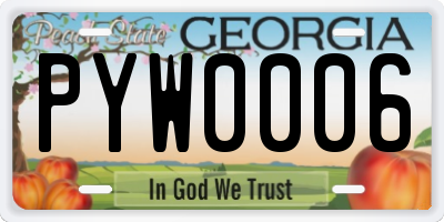 GA license plate PYW0006