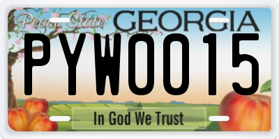 GA license plate PYW0015