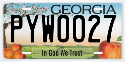 GA license plate PYW0027