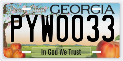 GA license plate PYW0033