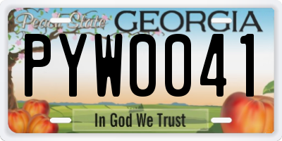 GA license plate PYW0041