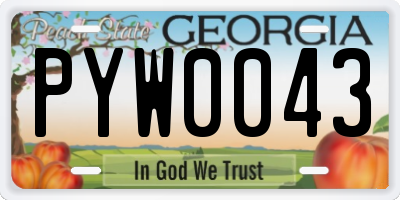 GA license plate PYW0043