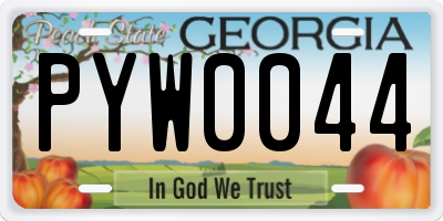 GA license plate PYW0044