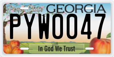 GA license plate PYW0047
