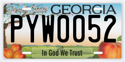 GA license plate PYW0052
