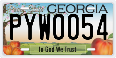 GA license plate PYW0054
