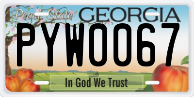 GA license plate PYW0067