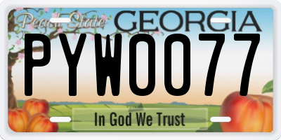 GA license plate PYW0077