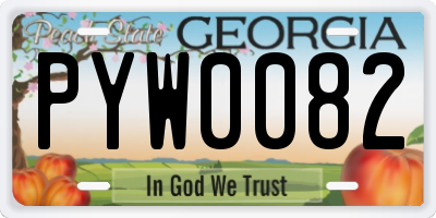 GA license plate PYW0082