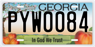 GA license plate PYW0084