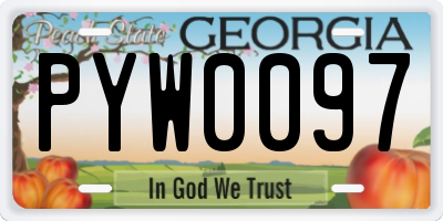 GA license plate PYW0097