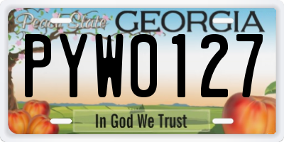 GA license plate PYW0127