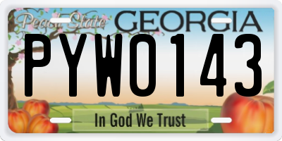 GA license plate PYW0143