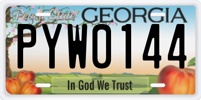 GA license plate PYW0144