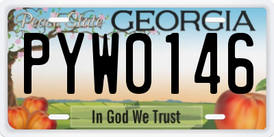 GA license plate PYW0146