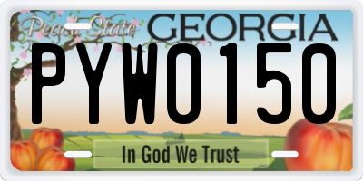 GA license plate PYW0150