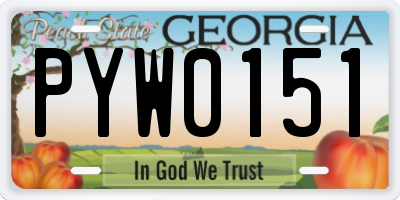 GA license plate PYW0151