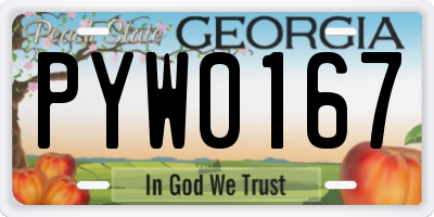 GA license plate PYW0167