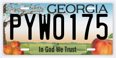 GA license plate PYW0175