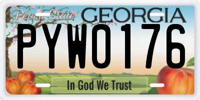 GA license plate PYW0176